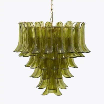 Green Petalo Murano Chandelier - Zelno Lighting