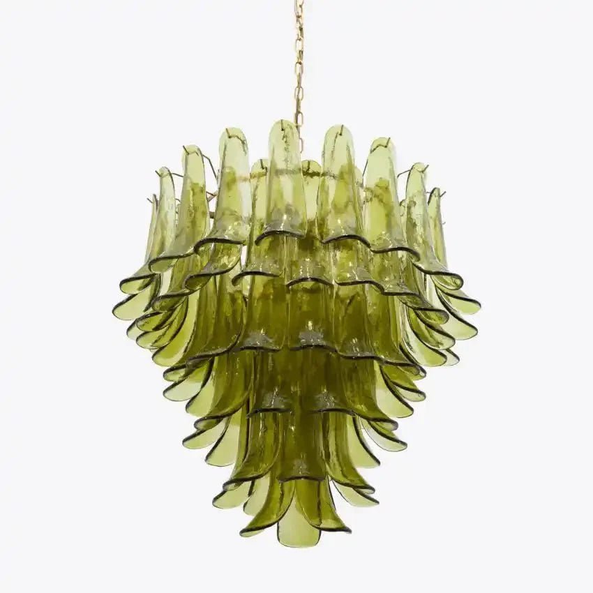 Green Petalo Murano Chandelier - Zelno Lighting
