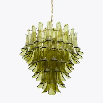 Green Petalo Murano Chandelier - Zelno Lighting