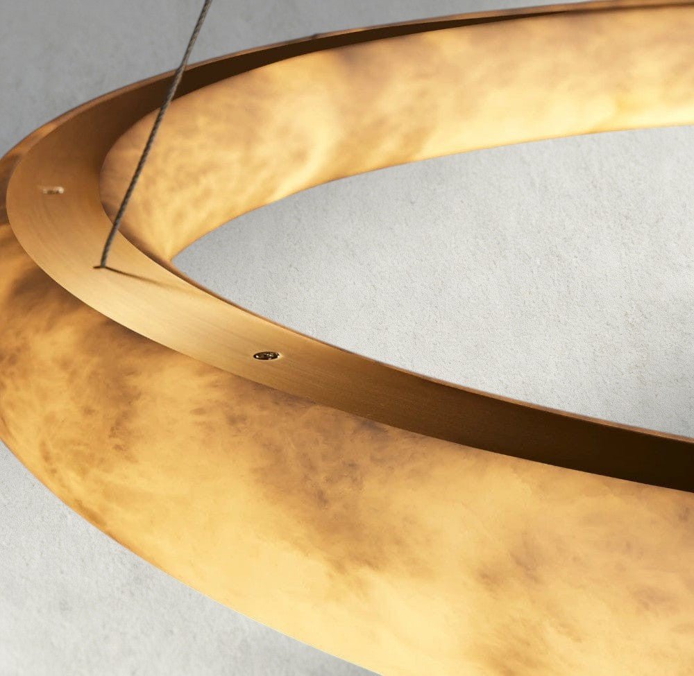 Halima Halo Alabaster Chandelier - Zelno Lighting