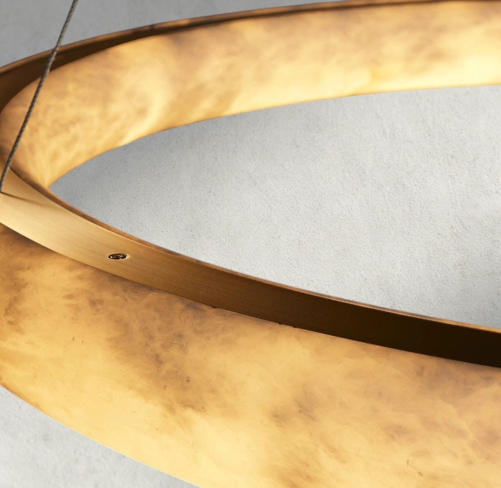 Halima Halo Alabaster Chandelier - Zelno Lighting