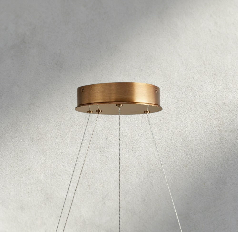 Halima Halo Alabaster Chandelier - Zelno Lighting