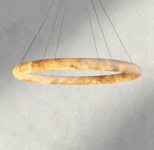 Halima Halo Alabaster Chandelier - Zelno Lighting