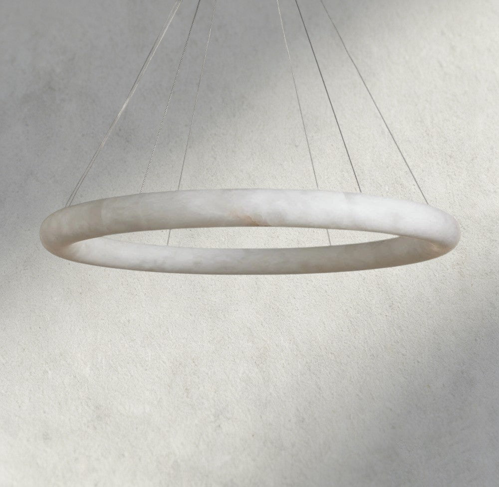 Halima Halo Alabaster Chandelier - Zelno Lighting