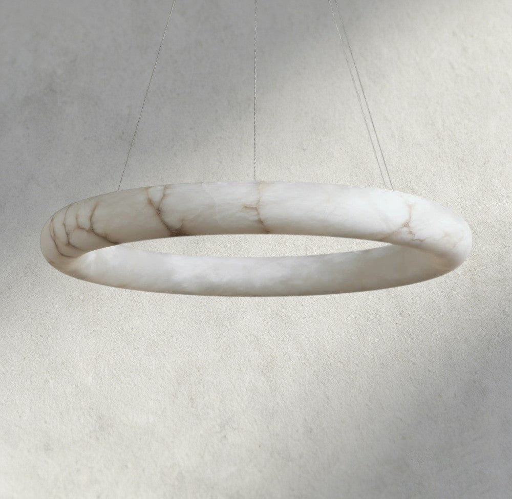 Halima Halo Alabaster Chandelier - Zelno Lighting