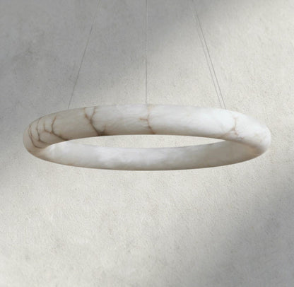 Halima Halo Alabaster Chandelier - Zelno Lighting
