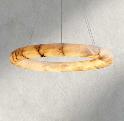 Halima Halo Alabaster Chandelier - Zelno Lighting
