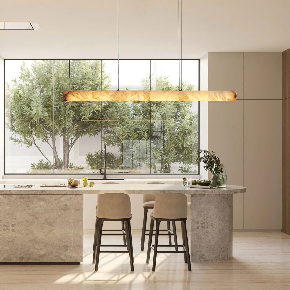 Halima Linear Alabaster Chandelier - Zelno Lighting