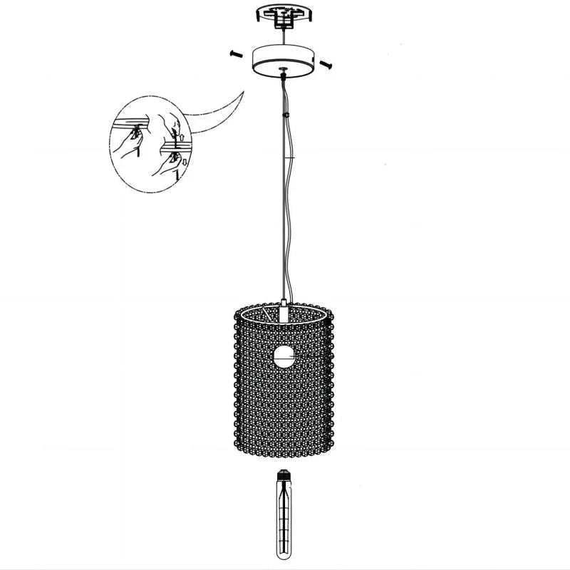 Halo Clear Crystal Pendant 12"H - Zelno Lighting