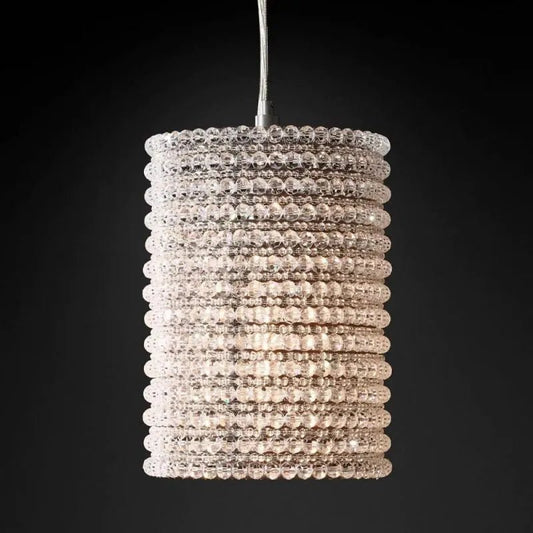 Halo Clear Crystal Pendant 12"H - Zelno Lighting