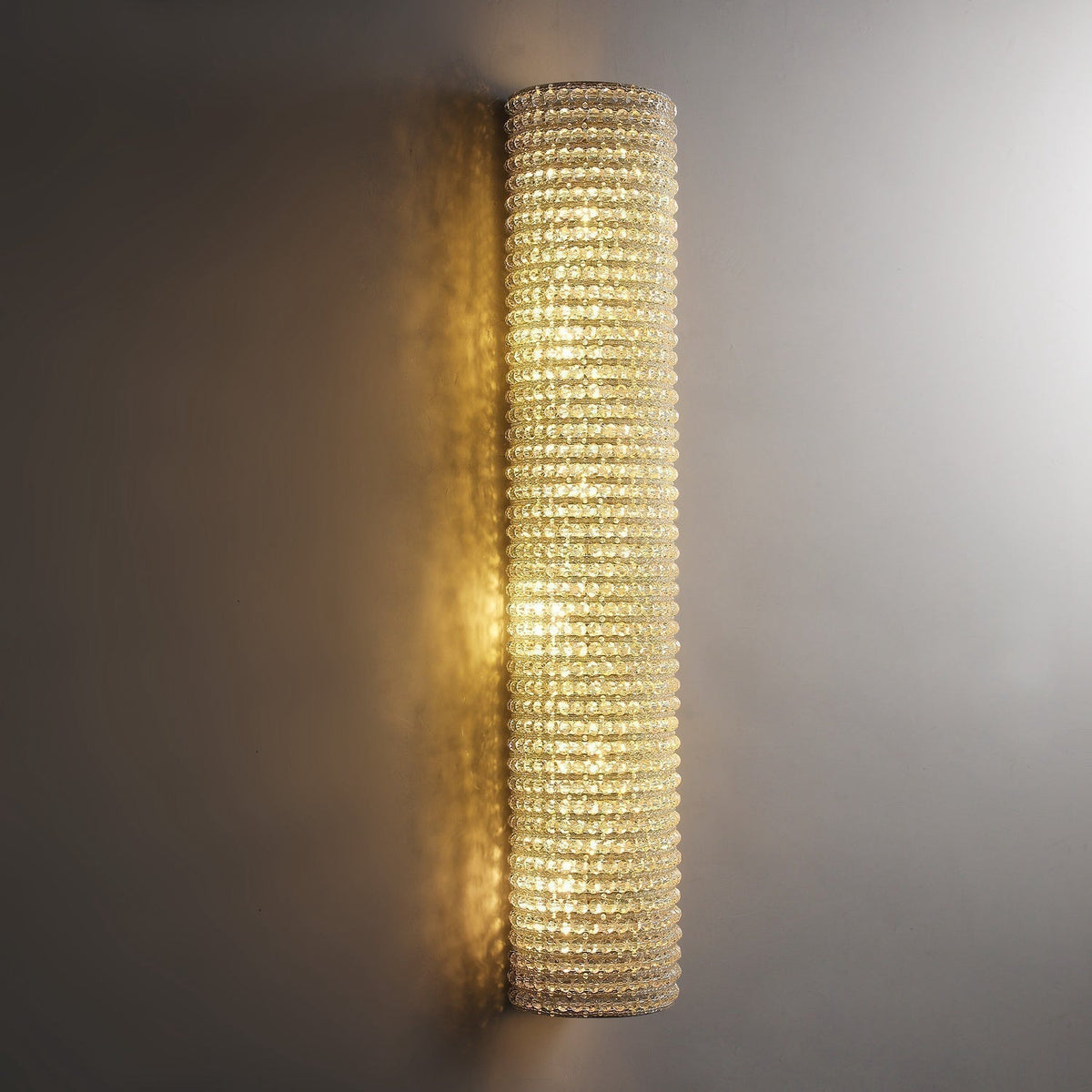 Halo Modern Clear Crystal Wall Sconce 36"H - Zelno Lighting