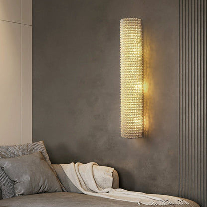 Halo Modern Clear Crystal Wall Sconce 36"H - Zelno Lighting