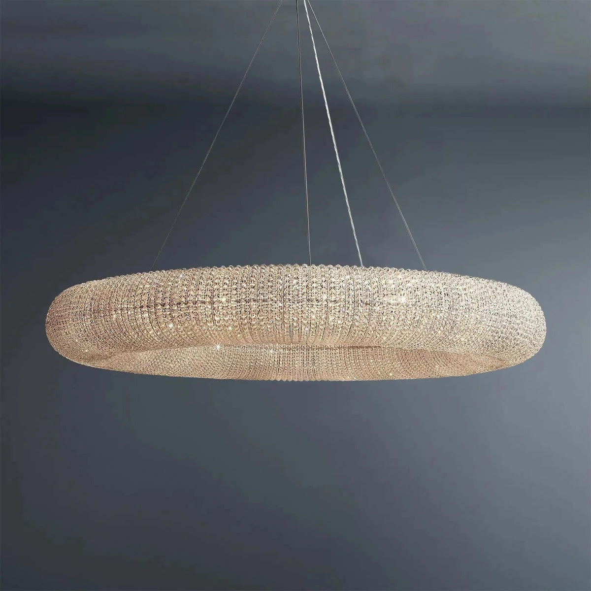 Halo Modern Clear Round Chandelier D59" - Zelno Lighting