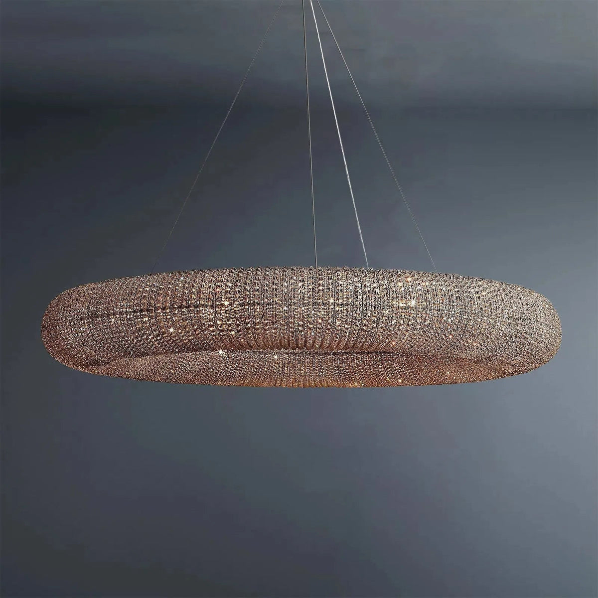 Halo Modern Smoke Round Chandelier D59" - Zelno Lighting