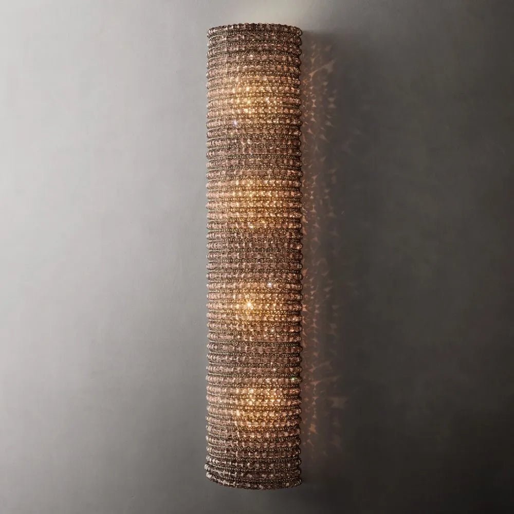 Halo Modern Somke Crystal Wall Sconce 36"H - Zelno Lighting