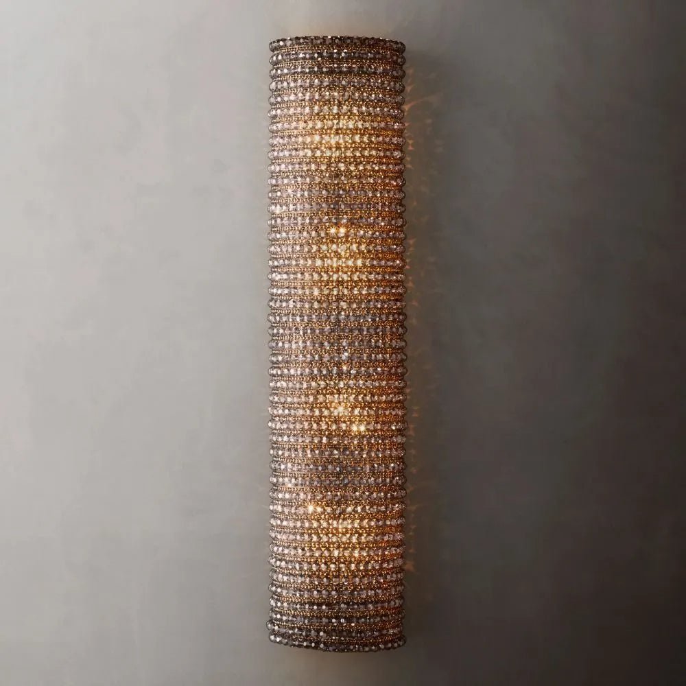 Halo Modern Somke Crystal Wall Sconce 36"H - Zelno Lighting