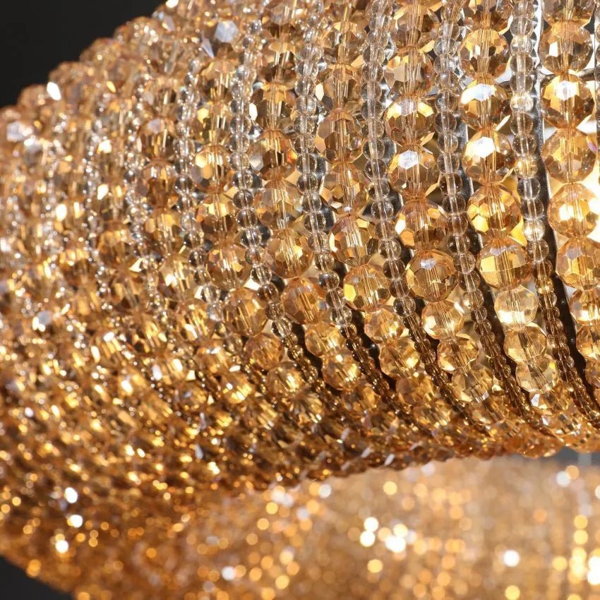 Halo Modern Somke Crystal Wall Sconce 36"H - Zelno Lighting