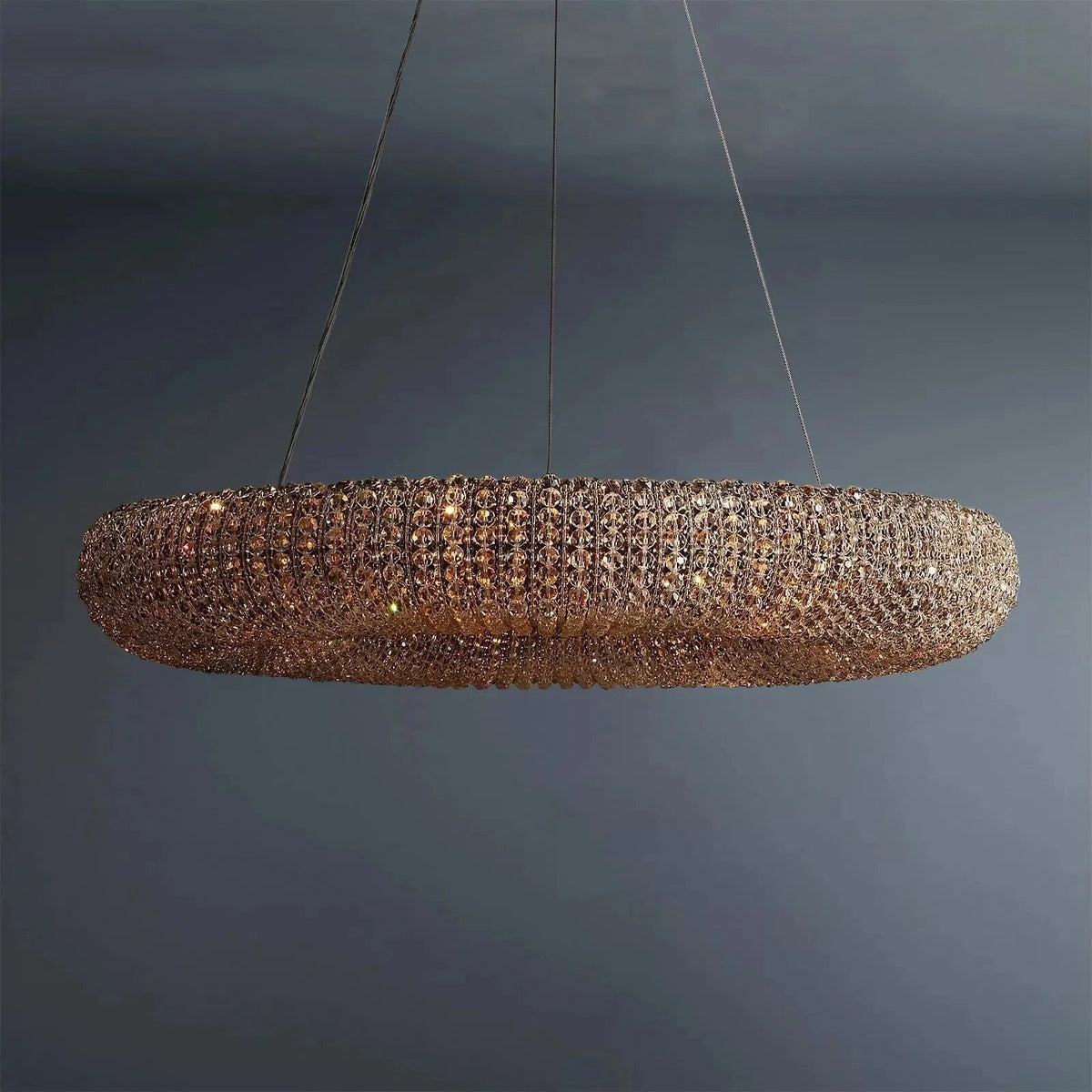 Halo Modern Somke Round Chandelier 32" - Zelno Lighting