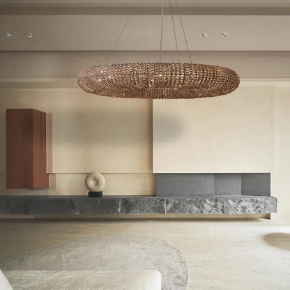 Halo Modern Somke Round Chandelier 32" - Zelno Lighting