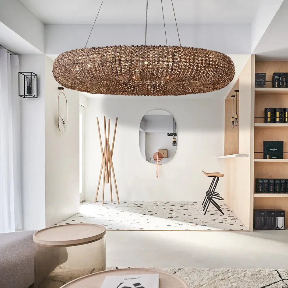 Halo Modern Somke Round Chandelier D41" - Zelno Lighting