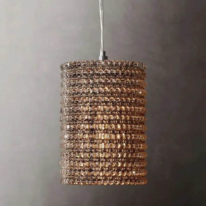 Halo Somke Crystal Pendant 12"H - Zelno Lighting