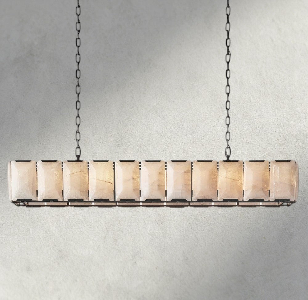 Hartley Calcite Rectangular Chandelier 42", 54", 62", 74" - Zelno Lighting