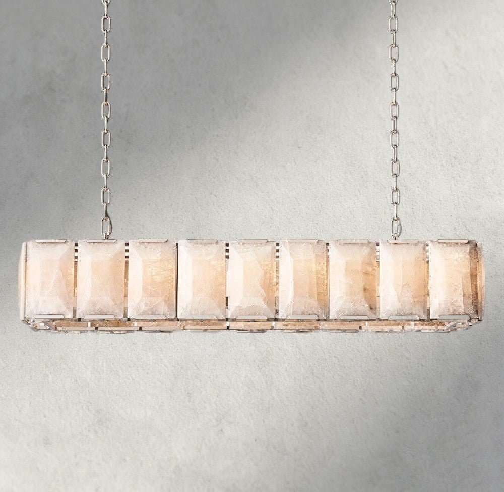 Hartley Calcite Rectangular Chandelier 42", 54", 62", 74" - Zelno Lighting