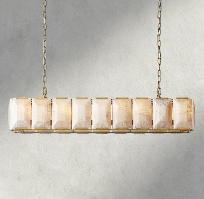 Hartley Calcite Rectangular Chandelier 42", 54", 62", 74" - Zelno Lighting