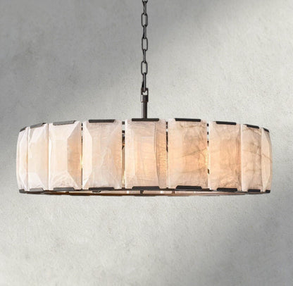 Hartley Calcite Round Chandelier 19", 31", 43", 60" - Zelno Lighting