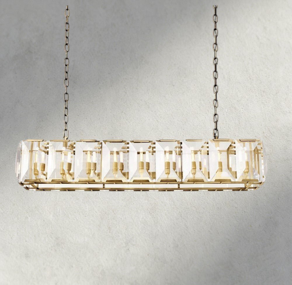 Hartley Crystal Rectangular Chandelier 42", 54", 62", 74" - Zelno Lighting