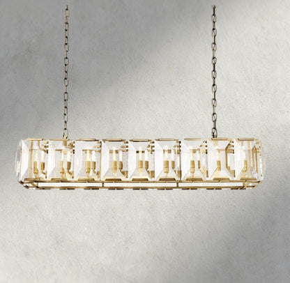 Hartley Crystal Rectangular Chandelier 42", 54", 62", 74" - Zelno Lighting