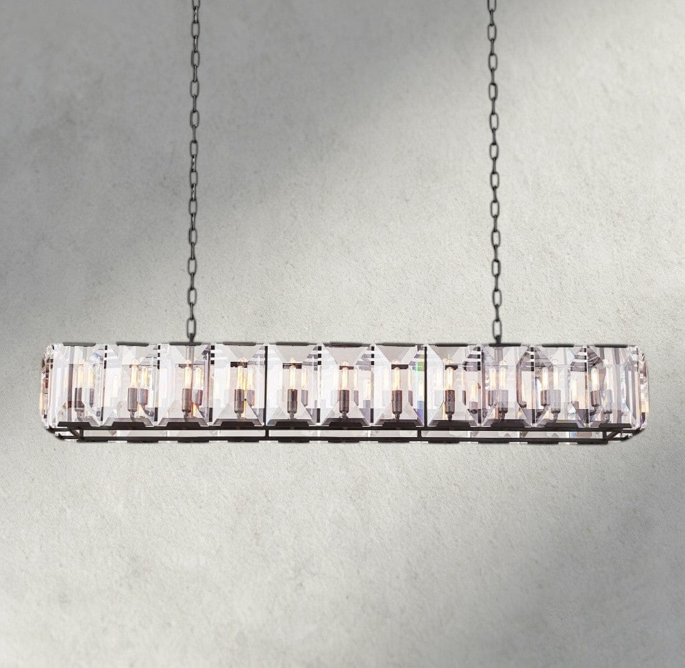 Hartley Crystal Rectangular Chandelier 42", 54", 62", 74" - Zelno Lighting