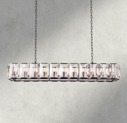 Hartley Crystal Rectangular Chandelier 42", 54", 62", 74" - Zelno Lighting