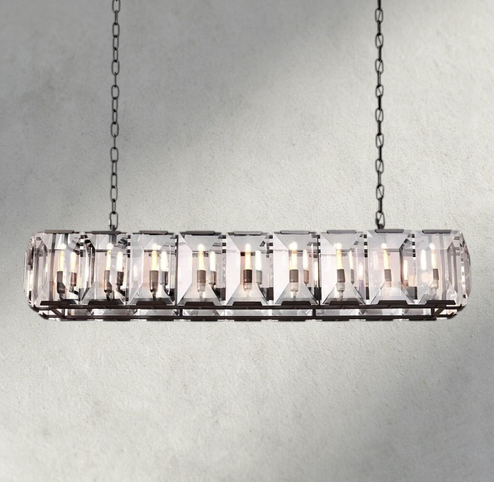 Hartley Crystal Rectangular Chandelier 42", 54", 62", 74" - Zelno Lighting
