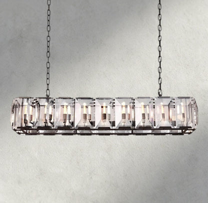 Hartley Crystal Rectangular Chandelier 42", 54", 62", 74" - Zelno Lighting