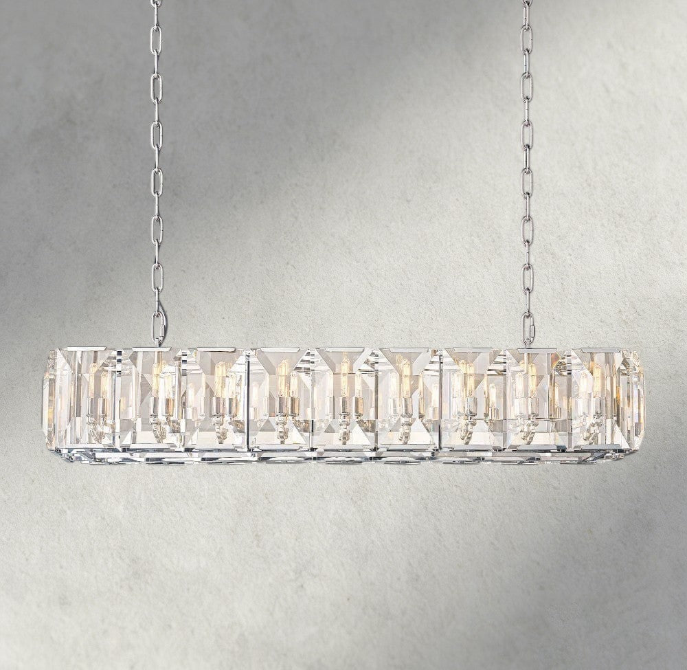 Hartley Crystal Rectangular Chandelier 42", 54", 62", 74" - Zelno Lighting