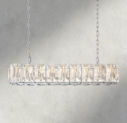 Hartley Crystal Rectangular Chandelier 42", 54", 62", 74" - Zelno Lighting