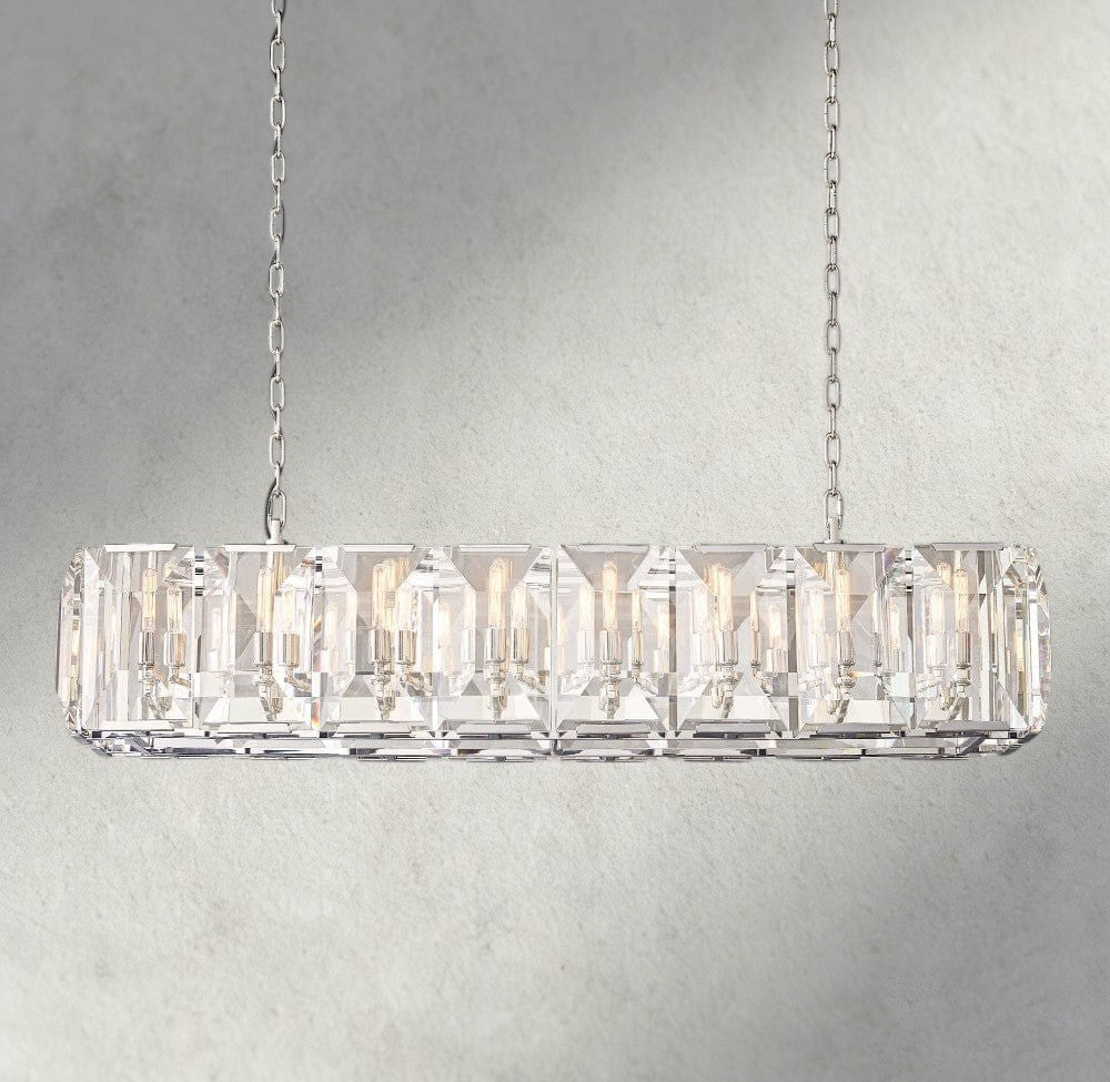 Hartley Crystal Rectangular Chandelier 42", 54", 62", 74" - Zelno Lighting
