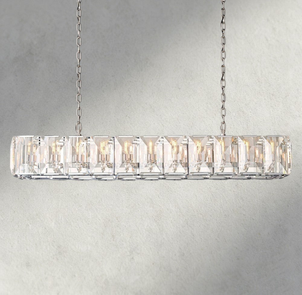 Hartley Crystal Rectangular Chandelier 42", 54", 62", 74" - Zelno Lighting