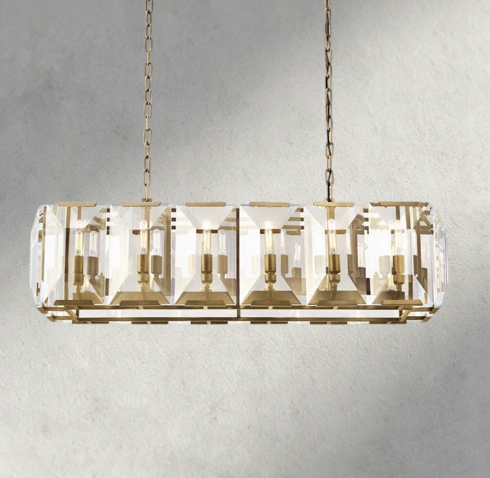 Hartley Crystal Rectangular Chandelier 42", 54", 62", 74" - Zelno Lighting