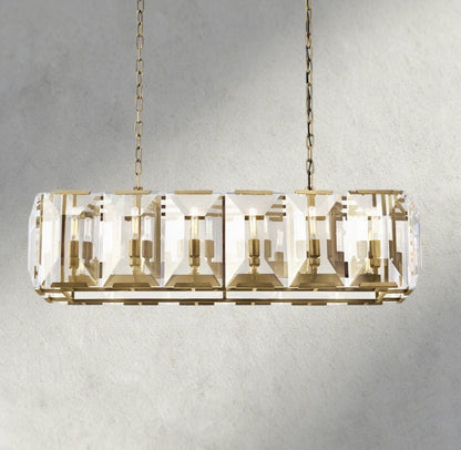 Hartley Crystal Rectangular Chandelier 42", 54", 62", 74" - Zelno Lighting