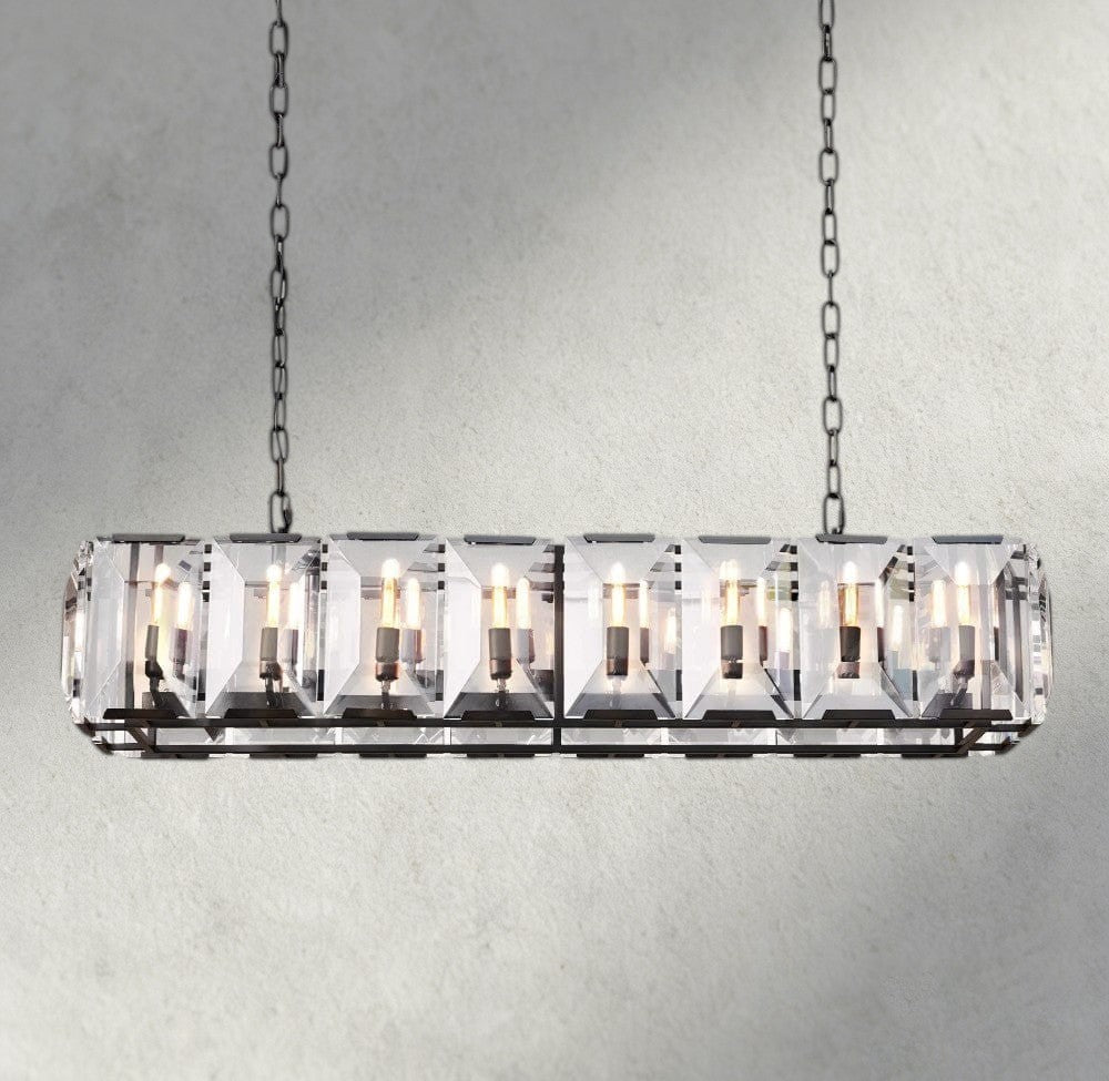 Hartley Crystal Rectangular Chandelier 42", 54", 62", 74" - Zelno Lighting