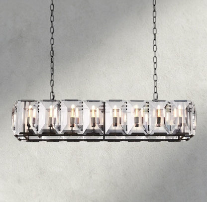 Hartley Crystal Rectangular Chandelier 42", 54", 62", 74" - Zelno Lighting