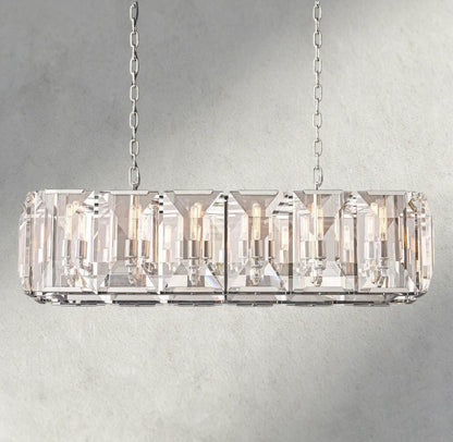 Hartley Crystal Rectangular Chandelier 42", 54", 62", 74" - Zelno Lighting