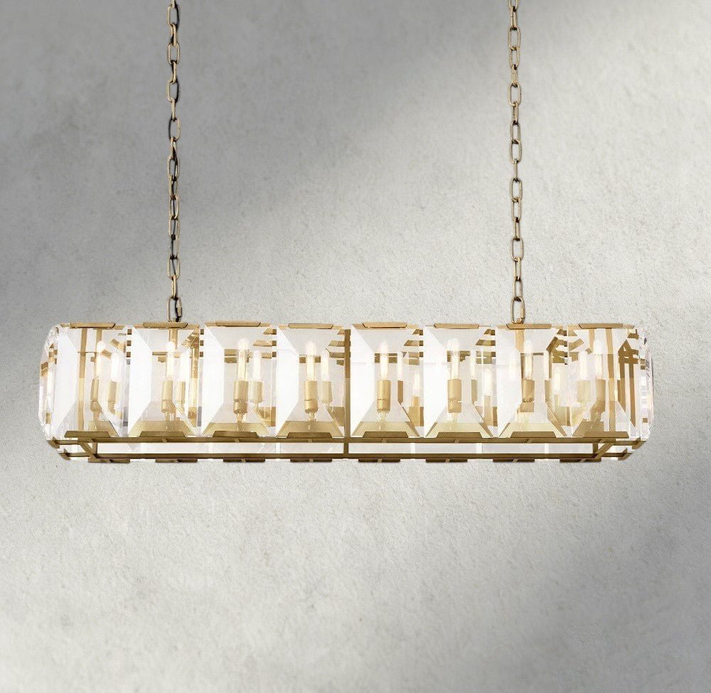 Hartley Crystal Rectangular Chandelier 42", 54", 62", 74" - Zelno Lighting