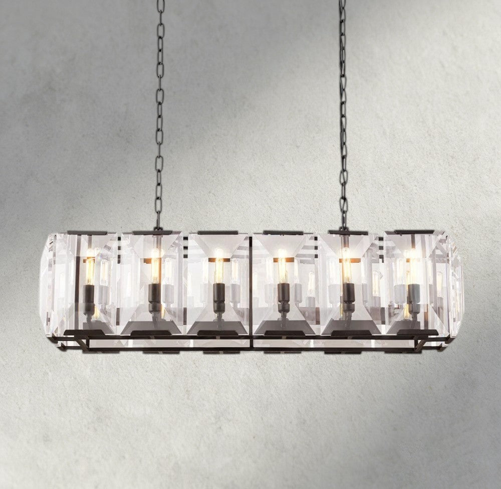 Hartley Crystal Rectangular Chandelier 42", 54", 62", 74" - Zelno Lighting