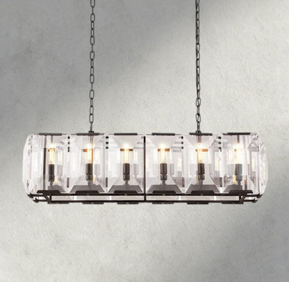 Hartley Crystal Rectangular Chandelier 42", 54", 62", 74" - Zelno Lighting
