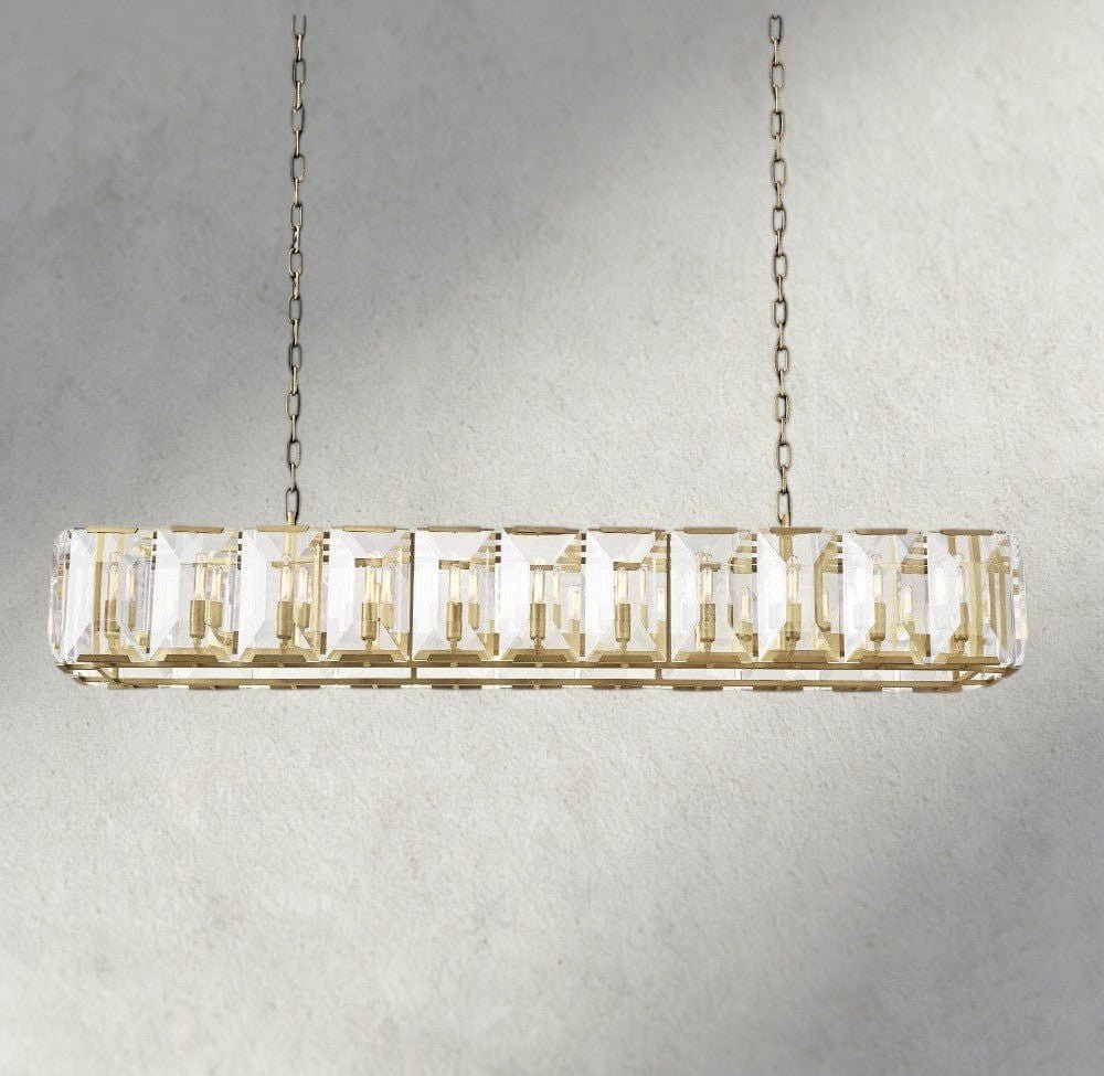 Hartley Crystal Rectangular Chandelier 42", 54", 62", 74" - Zelno Lighting