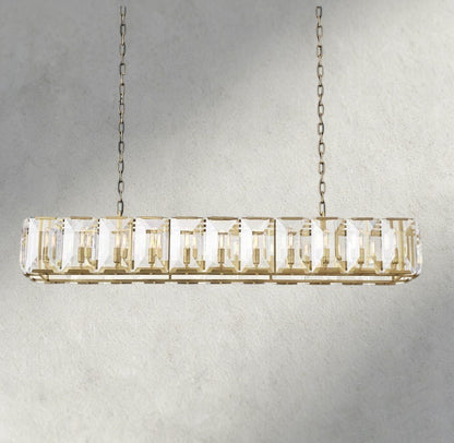 Hartley Crystal Rectangular Chandelier 42", 54", 62", 74" - Zelno Lighting