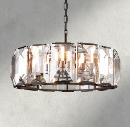 Hartley Crystal Round Chandelier 19", 31", 43", 60" - Zelno Lighting